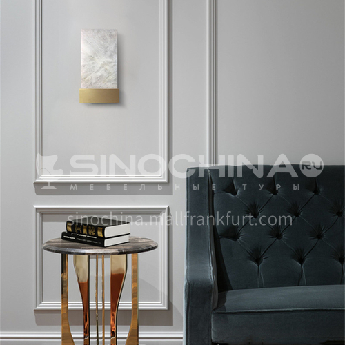 American minimalist living room marble wall lamp designer bedroom study aisle model room decoration lamp YDH-7169